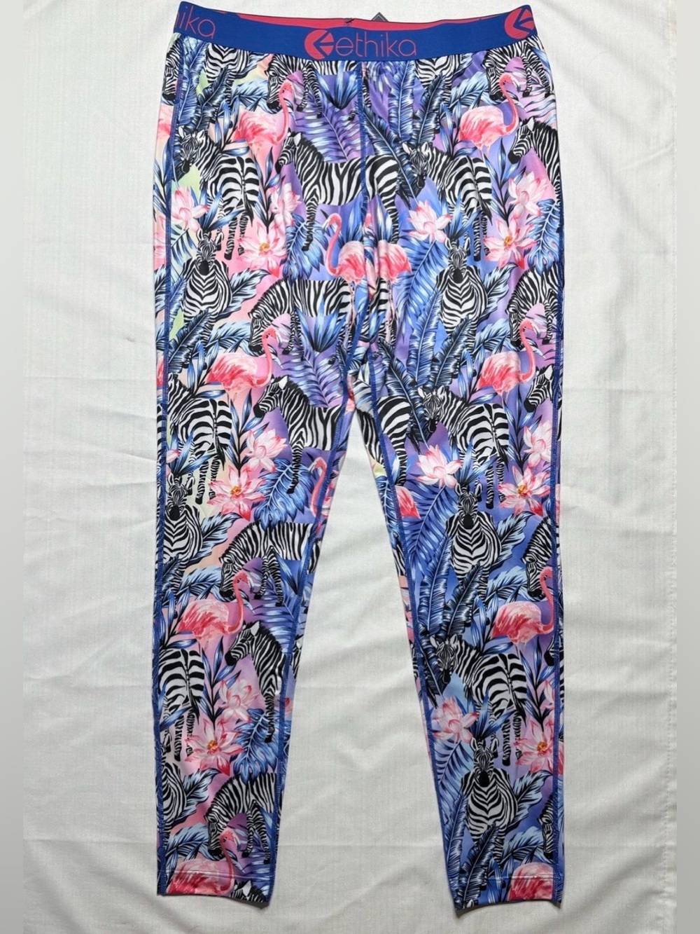 Ethika Women's XL Zebra & Flamingo Tropical Print Leggings NEW